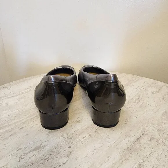 Trotters Daisy Pump Women's Shoes Taupe/ Pewter Size US 8.5 Block Heel - Picture 2 of 11